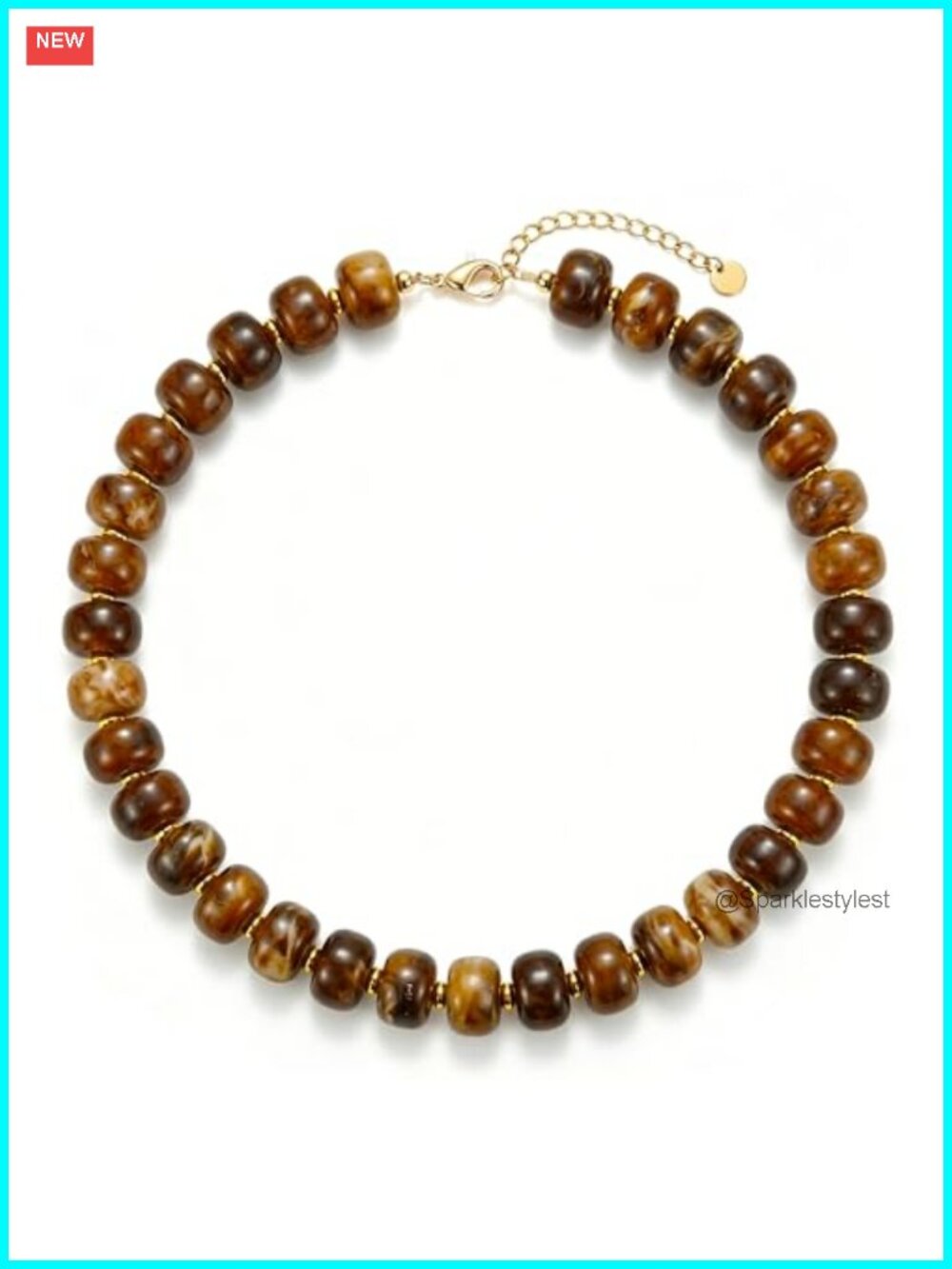 Chunky Resin Beaded Statement Choker Necklace Boho Beach Jewelry